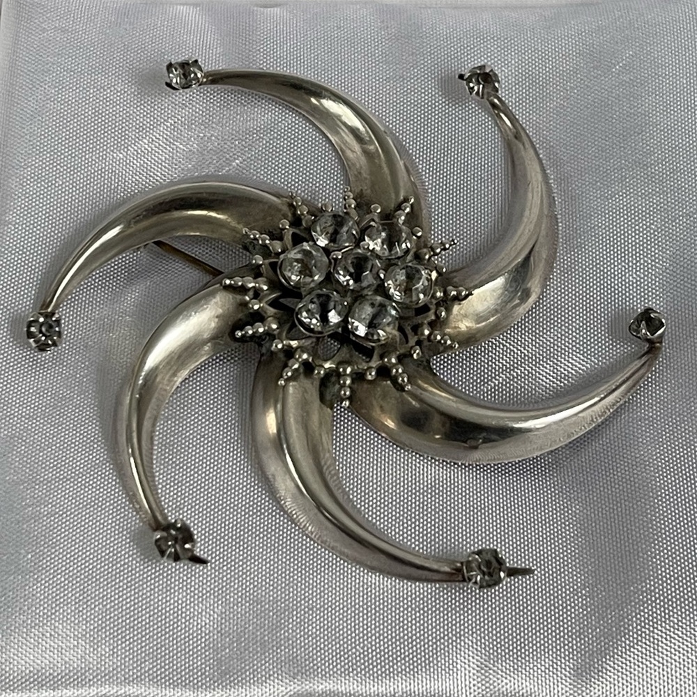 VTG Sterling Silver Starburst Brooch